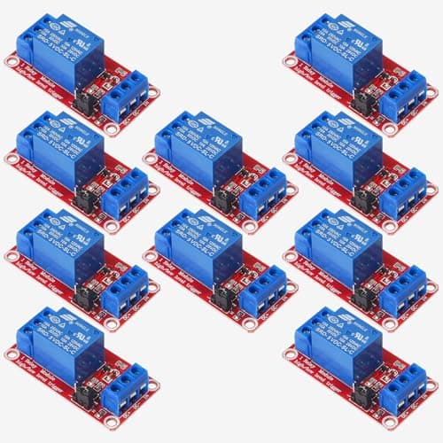 Image of GTIWUNG 10Pcs DC 5V Relay Module 1-Channel Relay Switch with Optocoupler Isolation Support High or Low Level Trigger, 5V Relay Board 1 Channel