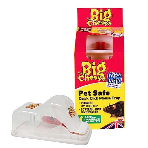 Image of The Big Cheese Pet Safe Quick Click Mouse Trap, Kills Mice, Baited and Ready-To-Use, Easy Clean and Disposal, Plastic, Discreet, Indoor and Outdoor Use