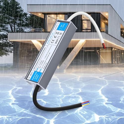 Image of SUCIKORIO 12V 60W LED Driver Waterproof IP67, Ultra Slim LED Transformer 240V AC to 12V DC 5A 60 Watt Quiet Low Volt Converter LEDs Power Supply Constant Voltage For LEDs Strip, Indoor & Outdoor