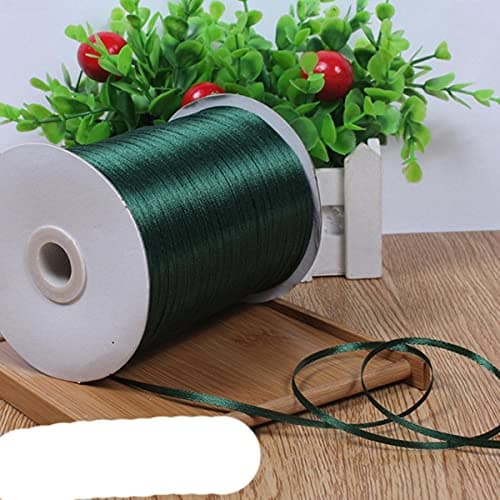 Image of (10M) 3mm Aqua Green Handmade DIY Material Silk Satin Ribbon for Arts Crafts Sewing Gift Wrap Christmas Wedding Party Decoration-Dark Green