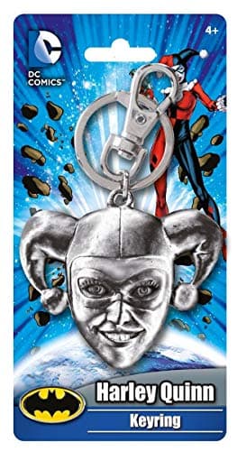 Image of BATMAN DC Comics Harley Quinn Head Pewter Key Ring