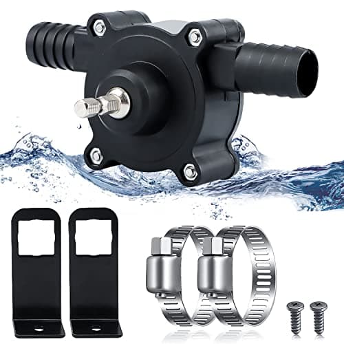 Image of Jognee Mini Electric Drill Pump Portable Water Pump, Hand Powered Self Priming Transfer Quick Pumping Speed for Gardening, Cleaning, Pond, Aquarium, Fish Tank, Black