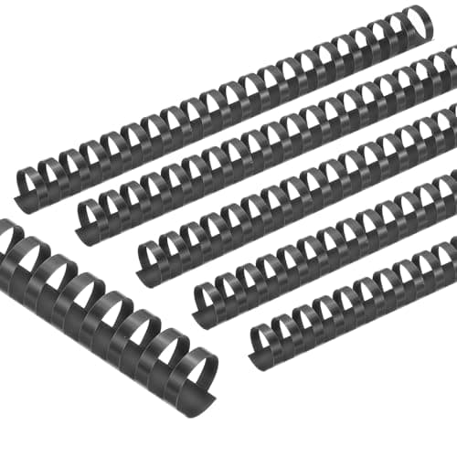 Image of PATIKIL 25mm (1") Plastic Binding Combs, 50 Pcs 21 Rings Comb Binding Spines 225 Sheet Capacity Letter Size for Binding Paper Sheets Notebook Calendar Picture Album, Black