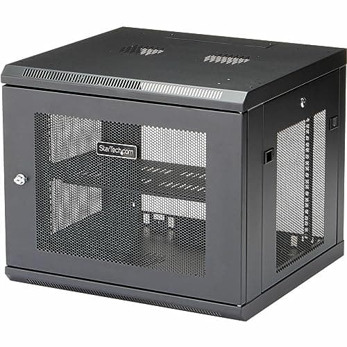 Image of StarTech.com 9U Wall Mount Server Rack Cabinet - 4-Post Adjustable Depth (2" to 19") Network Equipment Enclosure with Cable Management (RK920WALM)