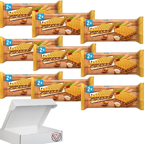 Image of Wafer Biscuits Packs 10 x 44g With Gift Box - Creamy Hazelnut-Filled Wafer Biscuits