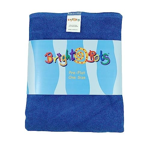 Image of Bright Bots PreFlat Terry Towelling Cotton Nappies Reusable and Absorbent Diapers Washable Colourful Baby Nappies (One Size) (Blue)