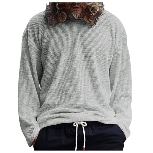 Image of Generisch Sweatshirts For Men Crew Neck Long Sleeve Casual Holiday Shirts Pullover Tops, Light grey, S