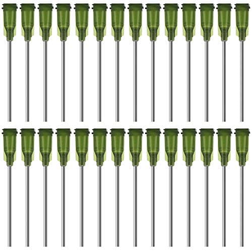 Image of LYTIVAGEN 100 PCS Blunt Tip Syringe Needles 3.8cm 14G Dispensing Needle with Lure Lock Blunt Tip Needles for Refilling E-Liquid, Inks and Syringes (Green)