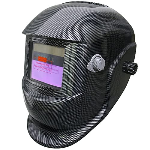 Image of Zorax Auto Darking Welding Helmet (Carbon), Large View, Solar & Battery Powered, Grinding Function, DIN9-13 Shade, Safety Gear