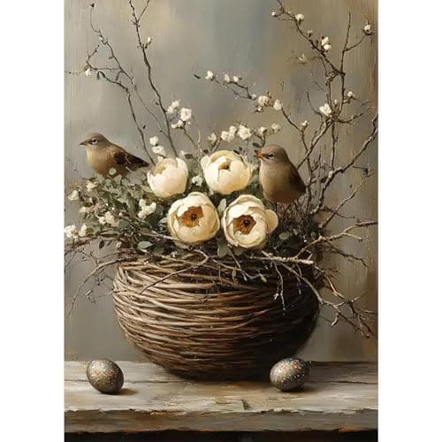 Image of NAIMOER Landscape Diamond Art Kits for Adults, DIY Full Drill Diamond Painting Flowers Kits Pictures, Adults Diamond Art on Canvas for Relaxation Home Decor 30x40cm