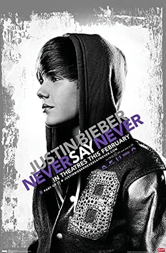 Image of Trends International Justin Bieber Say Never Wall Poster, 14.725 in x 22.375 in, Premium Unframed Version