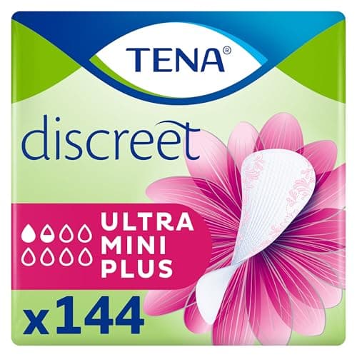 Image of Tena Discreet Ultra Pads, Mini Plus, 6 Packs of 24 (144 Count)