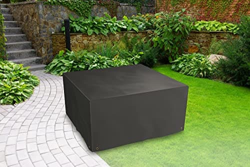 Image of Bosmere Protector 6000 | Rectangular Coffee Table + Chairs Cover | L 212cm W 132cm H 65cm | 100% Waterproof, UV Protected, Heavy Duty 600D | 6 Year Guarantee | M660, Black