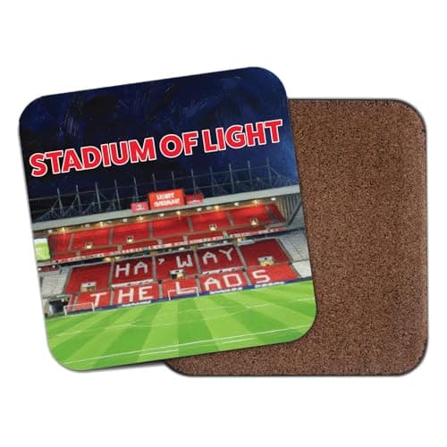 Image of Willow Gifts Sunderland AFC Stadium of Light Coaster Cork Backed Memorabilia Gift for Black Cats Fans Footie Lovers Sports Collector