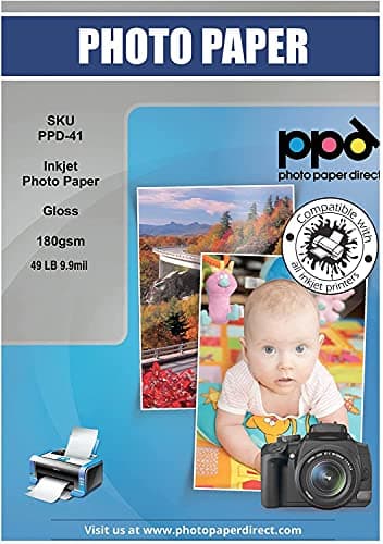 Image of PPD 50 Sheets A3 Inkjet Premium Glossy Photo Paper 180gsm Instant Dry Water-Resistant PPD-41-50