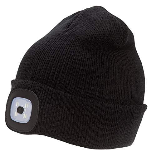 Image of RockJock UNISEX Warm Winter 4 LED BEANIE HAT RECHARGEABLE USB HEAD TORCH LIGHT DOG WAKLING,CYCLING,Figt For Him and Her