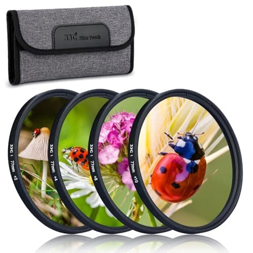 Image of JJC 77mm Close-Up Filter Kit Macro Lens Filter (+2,+4,+8,+10) 4 Pieces/Set with Lens Filters Pouch for Canon Nikon Sony Pentax Olympus Fuji DSLR Camera