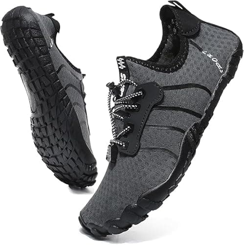 Image of Barefoot Water Shoes Mens Womens Swim Beach Quick Dry Aqua Shoes Lightweight Comfortable for Unisex Diving Shoes Grey