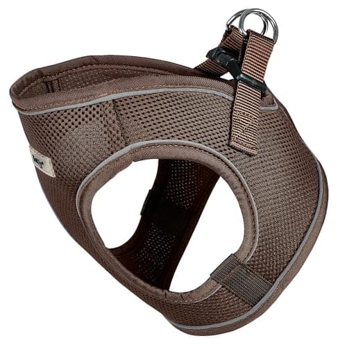 Image of Bunty Voyage Dog Harness, Medium - Anti Pull, Escape Proof Harness, Lightweight & Durable, Reflective Trim, Breathable Padded Mesh, Easy Fit, Lead Attachment - Medium, Brown