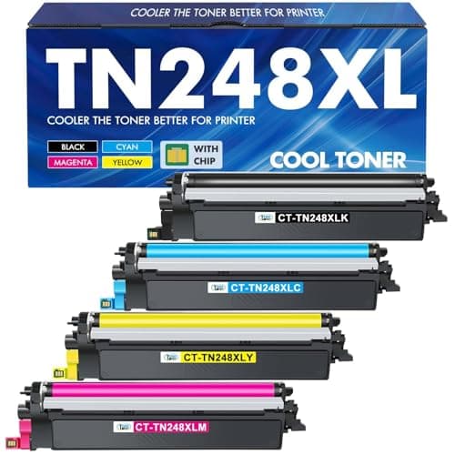Image of TN248 TN248XL TN-248XL MFC-L3740CDWE Toner: Compatible for Brother DCP-L3560CDW MFC-L3760CDW TN-248 HL-L3240CDW TN 248XL 248 TN-248CMYK HL-L3220CWE MFC-L3740CDW MFC-L8390CDW DCP-L3520CDWE Cartridge