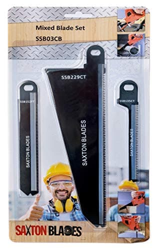 Image of Saxton SSB03CB 3pc Blade Set Wood Metal Compatible with Black and Decker Piranha Scorpion Saws