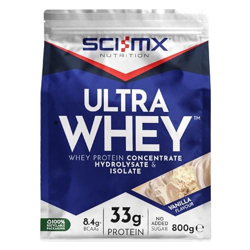Image of SCI-MX Ultra Whey Protein Muscle Building & Recovery Protein Powder With Naturally Occurring Glutamine & Amino Acids - Vanilla Flavour - 800G - 18 SERVINGS