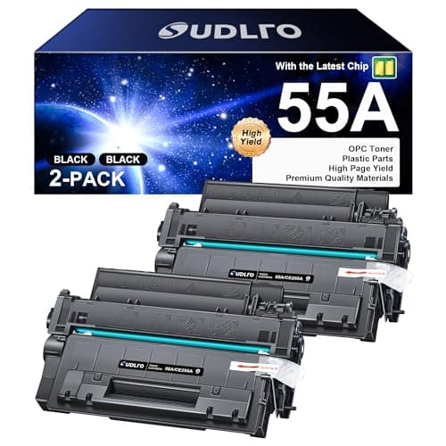 Image of 55A Toner Cartridge - Black High Yield Replacement for HP 55A 55X CE255A CE255X to Compatible with P3015 P3015dn P3015x Pro 500 MFP M521dn M521dw M525dn M525f M525c Printer (2 Packs)