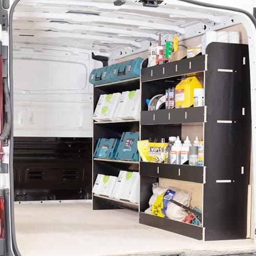 Image of VANIFY Van Racking & Shelving compatible with Trafic LWB (L2) 2015+ Heavy Duty HEXABOARD Van Storage System - Tool Storage Shelves & Work Vehicle Organisation - Driver Side Rack