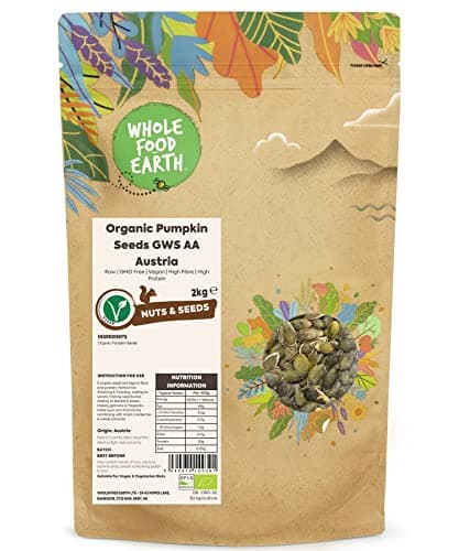 Image of Wholefood Earth Organic Pumpkin Seeds GWS AA Austria 2kg Raw | GMO Free | Vegan | High Fibre | High Protein | Certified Organic