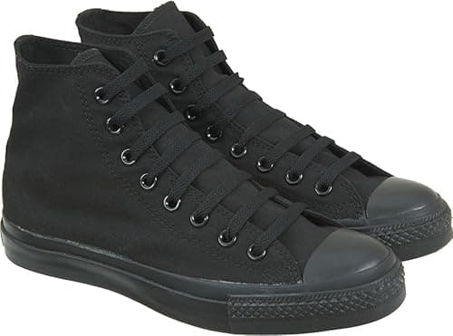 Image of Women's Classic Lace Up Canvas High Top Low Top Trainers All Black 3