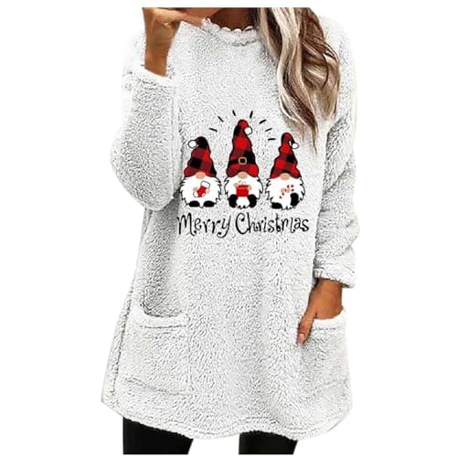 Image of AnnSemo Christmas Sweatshirt for Women Merry Christmas Tree Shirt Long Sleeve Holiday Tshirts Tops TYY 8