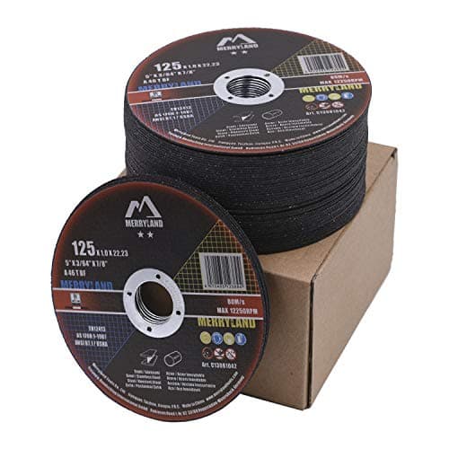 Image of Merryland Cutting Disc 125 Metal for Angle Grinder, 125 X 1.0 X 22.23 mm Cutting Wheel 50 Pieces, INOX Stainless Steel Iron Universal 5 inch Type 41, Craft-Line C13081042