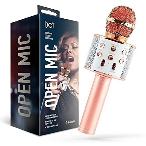 Image of ijoy OPEN MIC - BLUETOOTH KARAOKE MICROPHONE - ROSE GOLD/WHITE