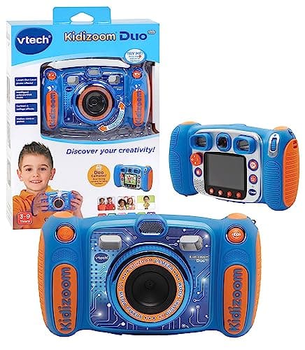 Image of VTech Kidizoom Duo Camera 5.0 For Kids with Colour Display, 5MP, For Photos, Selfies & Videos, 4X Digital Zoom, Games, Photo Editing & Effects, for Infants aged 3, 4, 5, 6, 7 + years, Blue