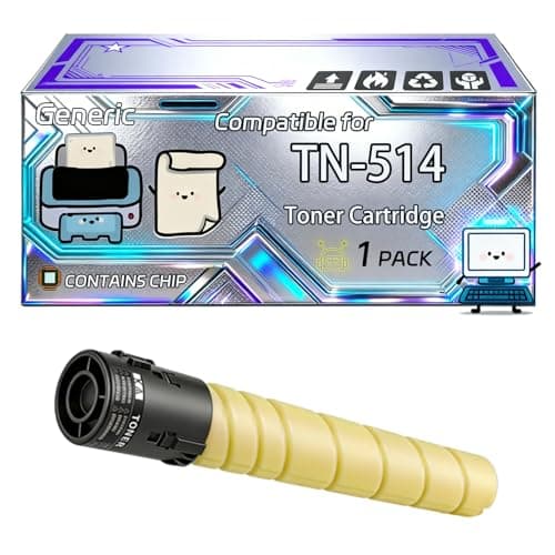 Image of TN-514 Toner Cartridge Compatible for Konica Minolta Bizhub C558 C458 C658 Printers, With Chip, 28000 Pages, Vibrant Colours (1 Pack Yellow)