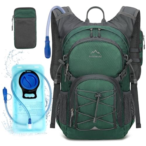 Image of RAINSMORE Hydration Backpack with 2L Hydration Bladder Lightweight Insulated 18L Hiking Backpack with Rain Cover for Men Women Water Backpack for Running Cycling Biking Climbing