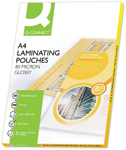 Image of Q-Connect A4 80 Micron Laminating Pouch (Pack of 100)