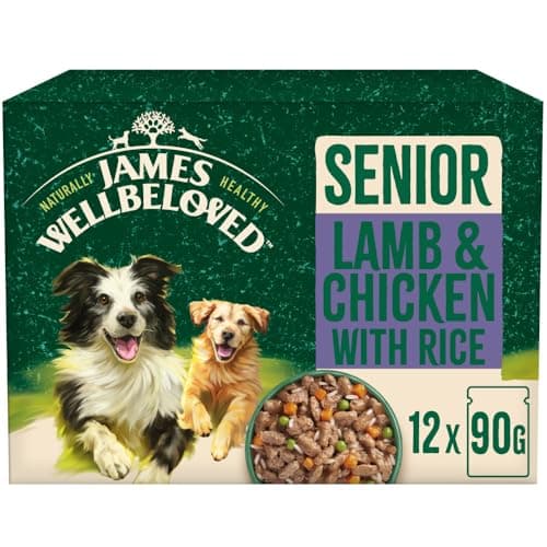 Image of James Wellbeloved Senior Dog Food with Lamb and Chicken in Gravy Pouch 12 x 90 g