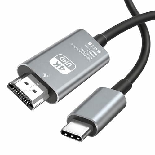 Image of wowtravel USB C to HDMI Cable 2M 4K@30Hz Type C to HDMI Adapter Rubberised Wire Thunderbolt Compatible for Phone 15 Series Laptops Tablets Monitors TVs