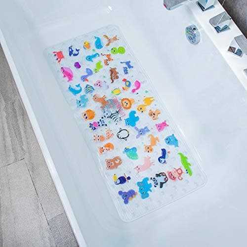 Image of BOPPIE Non-Slip Bath Mat Shower Mats,Anti-Slip-Resistant Tub Mats Bathroom Mat XL Large Bath Mat 89 X 38 CM (Zoo DWY)