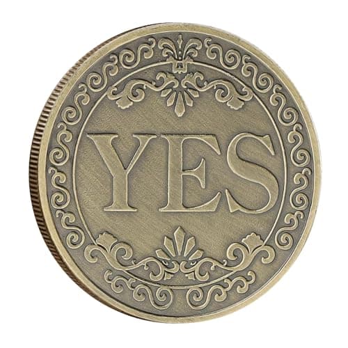 Image of Yes No Challenge Coins Lahviuu Yes or No Decision Coin Commemorative Ornaments Prediction Decision Coins Souvenir Collection Coin, Bronze(Style 1)