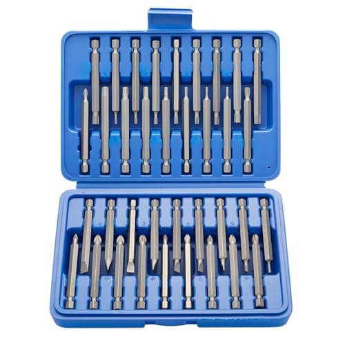 Image of SUNNYNEST 36pcs Extra Long Security Screwdriver Bit Set 75mm – Torx Tamper Proof, Hex, Phillips, Pozi, Flat & Spline Bits, CR-V Steel Precision Bits with Storage Case