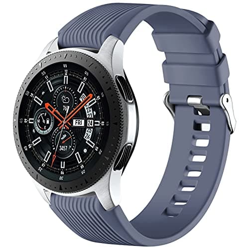Image of Mastten 22mm Silicone Strap Compatible With Samsung Galaxy Watch 46mm /Galaxy Watch 3 45mm /Gear S3 Frontier/Classic, Soft Silicone Sport Wristband Replacement Straps For Men Women, Light Blue
