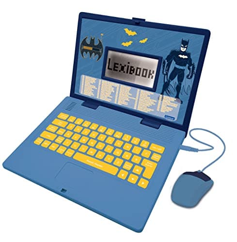 Image of LEXIBOOK, Batman Educational and Bilingual Laptop French/English, Toy with 124 Activities to Learn Mathematics, Dactylography, Logic, Clock, Play Games and Music, JC598BATi1