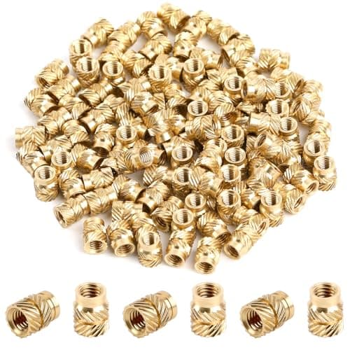 Image of 120PCS 3D Printing Brass Nuts M3x4x5mm Threaded Insert Knurled Brass Nuts M3 Female Thread Knurled Heat Embedment Nut Inserts for 3D Printing Parts Automotive Plastic Shell