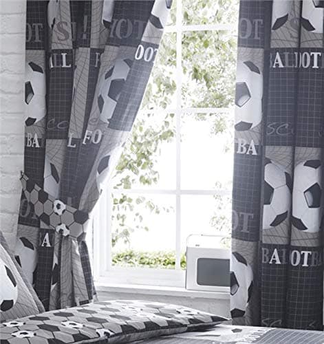 Image of Homemaker Football duvet cover sets 3D football goal themed design (Curtains 66x54)