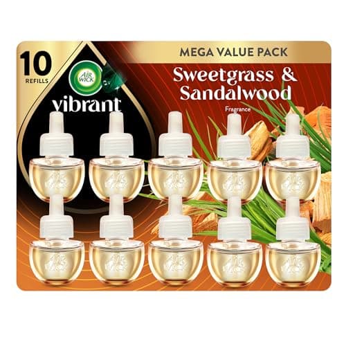Image of Botanica by Air Wick Plug in Scented Oil, 10 Refills, Caribbean Sweetgrass and Sandalwood, Air Freshener, Eco Friendly, Essential Oils