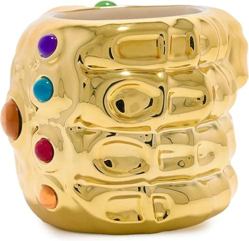 Image of Paladone Avengers Infinity Gauntlet Mug - Officially Licensed Disney Ceramic Coffee Mug, High Shine Gold Painted with Infinity Stones, Gift for Marvel End Game Fans