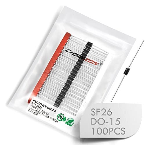 Image of (Pack of 100 Pieces) Chanzon SF26 Super Fast Recovery Rectifier Diode 2A 400V 35ns DO-15 (DO-204AC) Axial 2 Amp 400 Volt Electronic Diodes