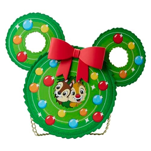 Image of Loungefly Disney Chip n Dale Wreath Crossbody Bag, Multicolored